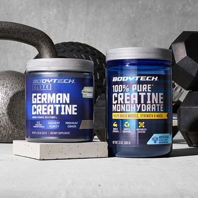 One BodyTech Elite German Creatine item and one BodyTech Creatine item