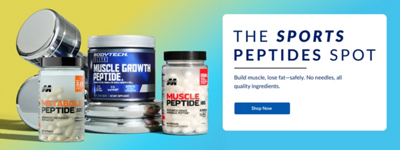 THE SPORTS PEPTIDES SPOT. Build muscle, lose fat, safely. No needles, all quality ingredients. Shop Now.  MuscleTech Metabolic Peptide 320, BodyTech Elite Muscle Growth Peptide, and MuscleTech Muscle Peptide 185 supplements.