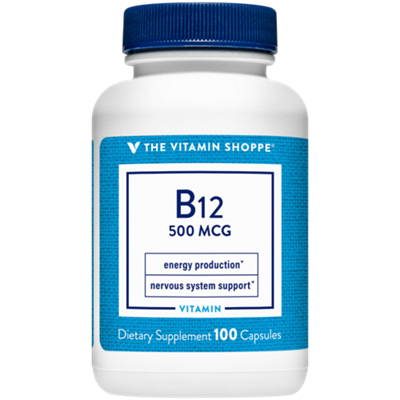 Vitamin B12 - Energy Production & Nervous System Support - 500 MCG (100 Capsules)