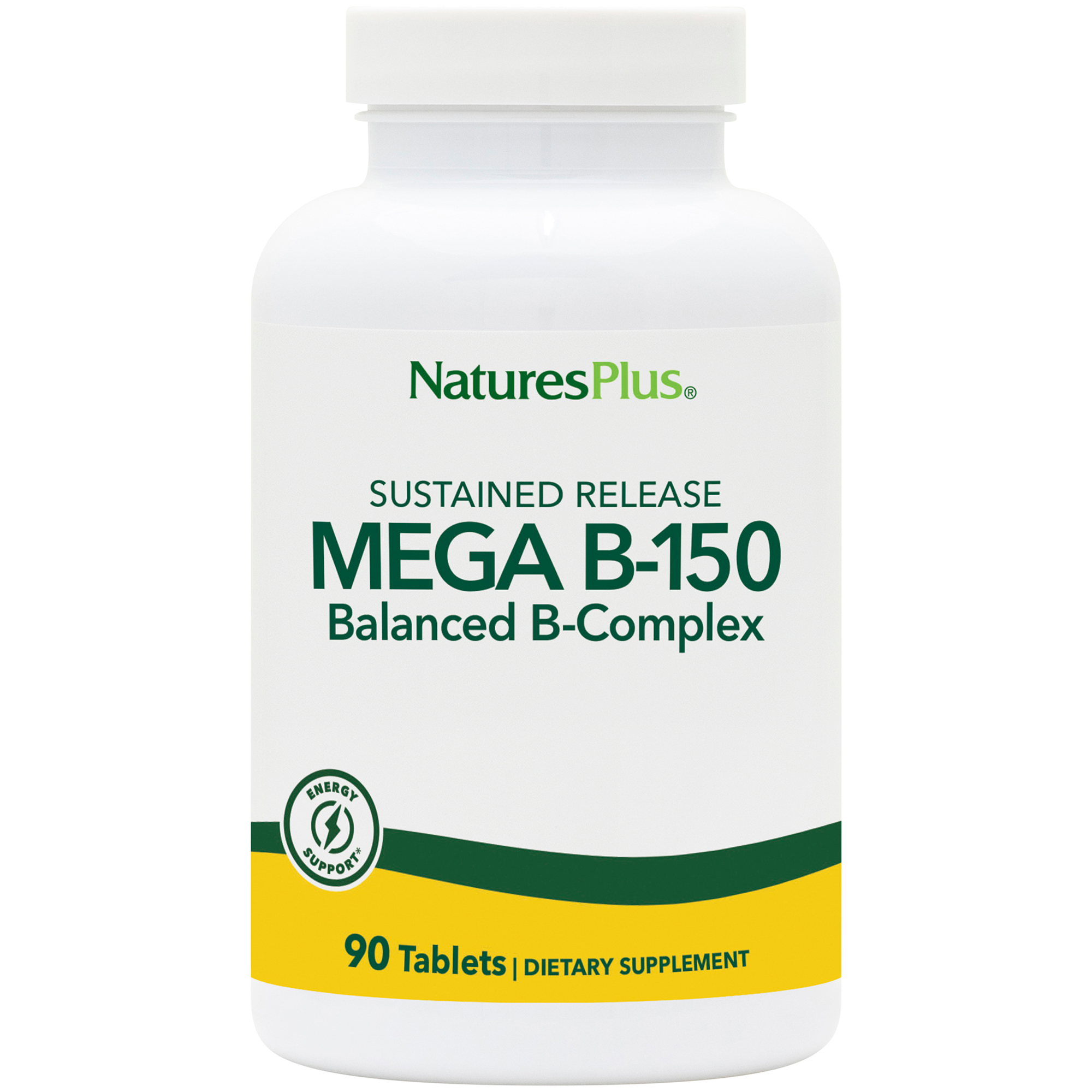 Natures Plus Mega B-150 Balanced Vitamin B-Complex - Sustained Release (90 Tablets)