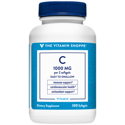 Vitamin C - Promotes Cardiovascular Health, Antioxidant & Immune Support - 1,000 MG (300 Easy to Swallow Softgels)