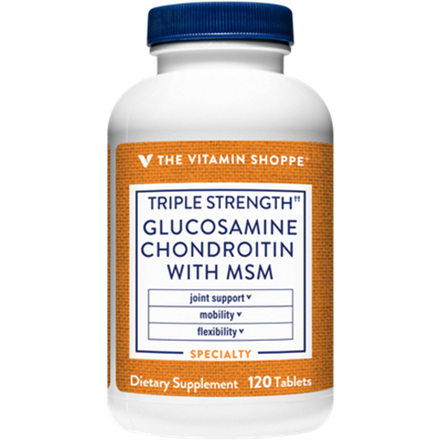 Triple Strength Glucosamine Chondroitin with MSM - Joint Support - 1,500 MG (120 Tablets)
