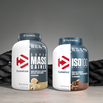 Two Dymatize protein powders