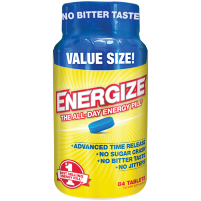 Energize - The All Day Energy Pill - Time Release with No Jitters or Crash (84 Tablets)