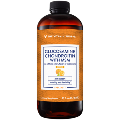Liquid Glucosamine Chondroitin with MSM - Supports Joint Health, Mobility, & Flexibility - Orange (16 fl. oz.)