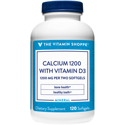 Calcium 1200 with Vitamin D3 - Supports Healthy Bones & Teeth - 1,200 MG (120 Softgels)