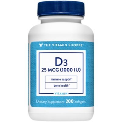 Vitamin D3 25 mcg (1000 IU) Softgels, For Healthy Bones