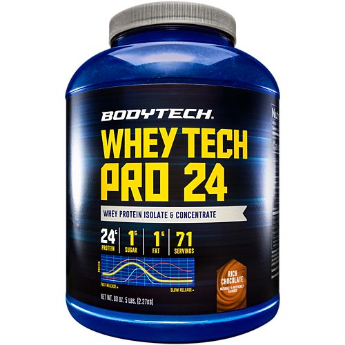 Whey Tech Pro 24 5-Pound Whey Protein Isolate & Concentrate Powder (Rich Chocolate)