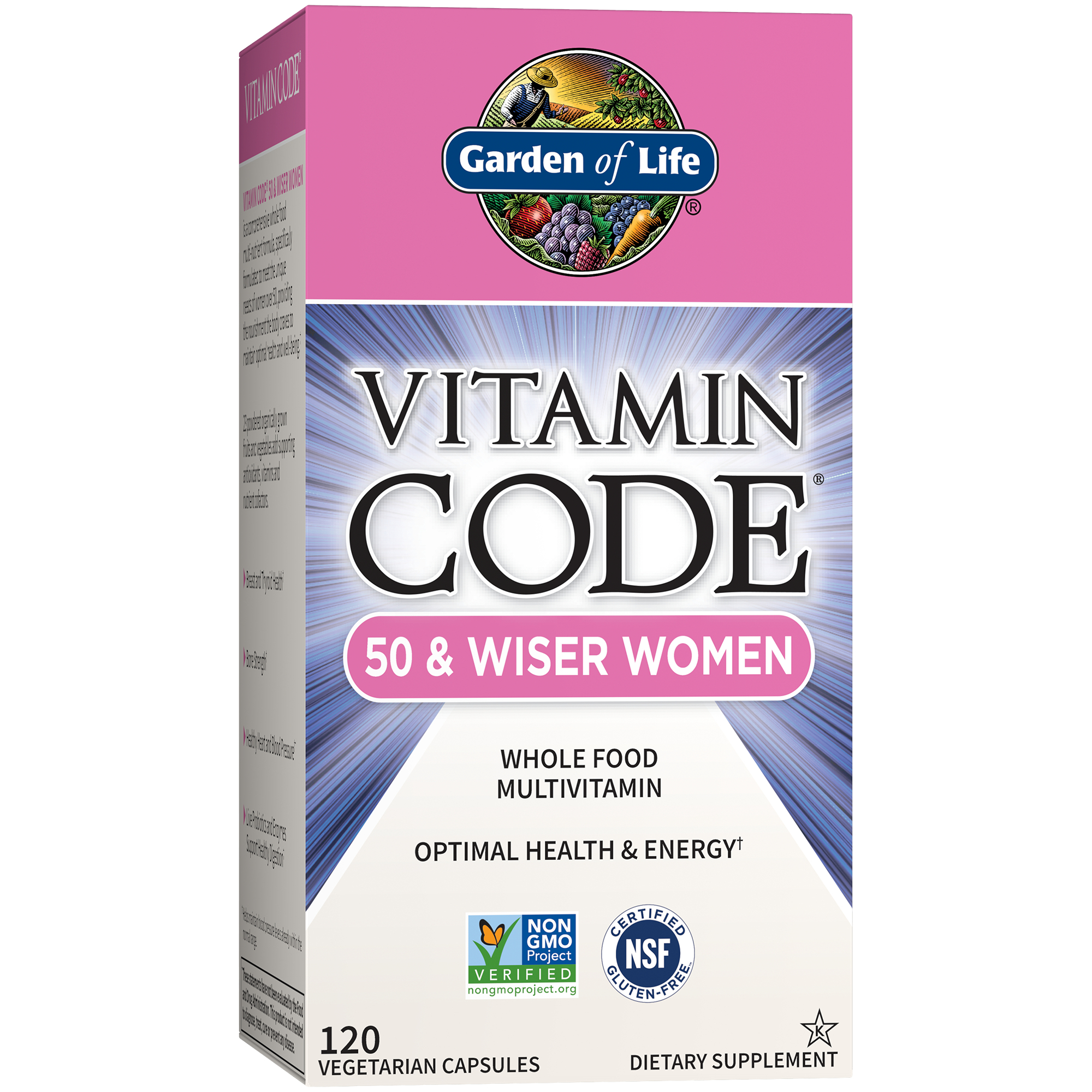 Vitamin Code 50  Wiser Women  Raw Whole Food Multivitamin 120 Vegetarian Capsules