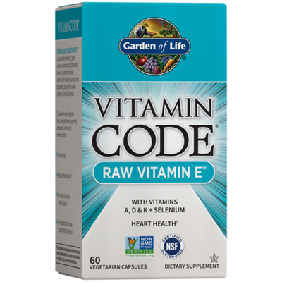 Vitamin Code Raw Vitamin E – High Potency Whole Food Formula (60 Vegetarian Capsules)