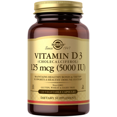 Vitamin D3 - Maintains Healthy Bones & Teeth, Supports a Healthy Immune System - 5,000 IU (120 Vegetable Capsules)