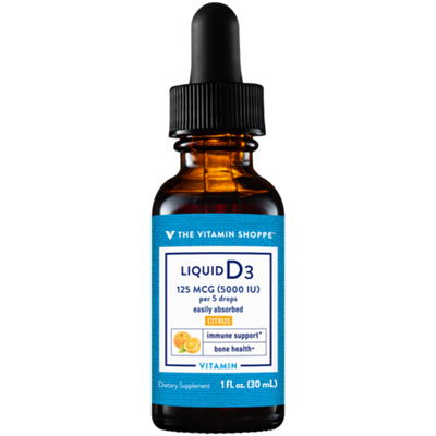 Liquid Vitamin D3 - Immune Support & Bone Health - 5,000 IU - Citrus (1 fl. oz.)
