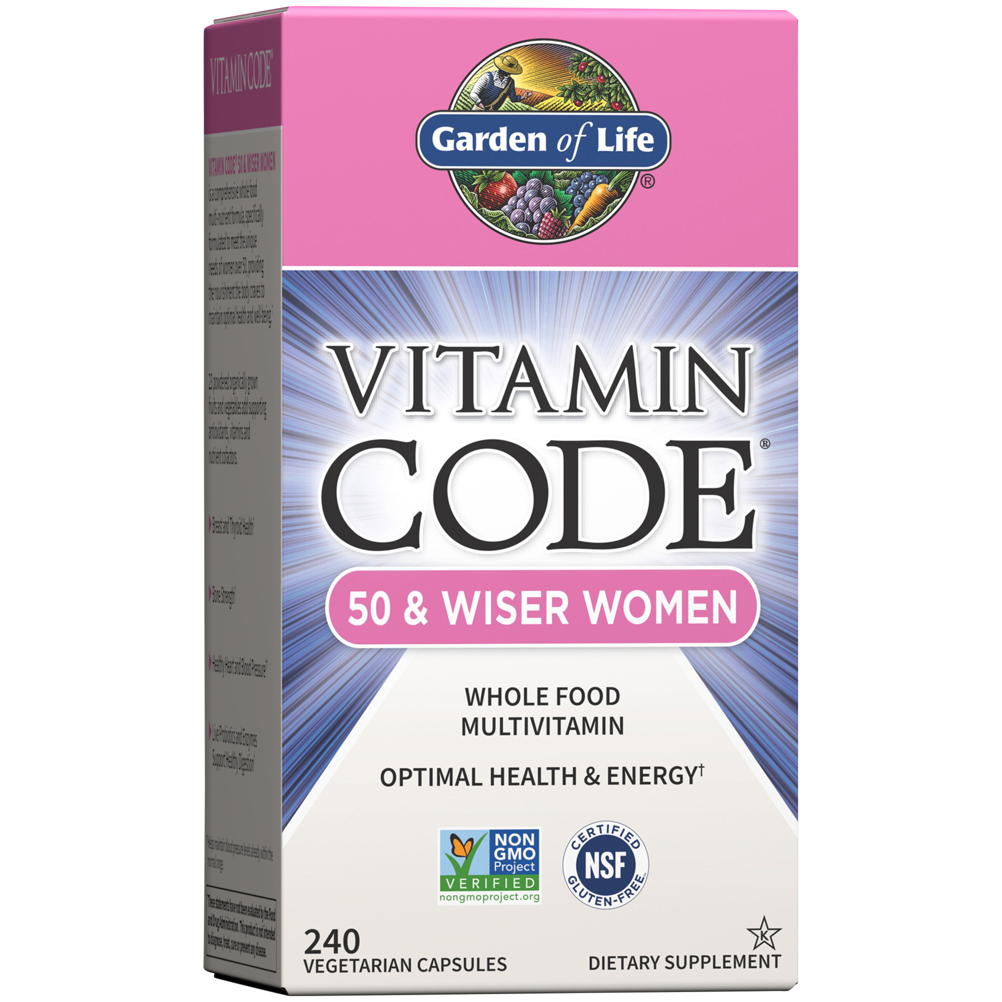 Vitamin Code 50  Wiser Women  Raw Whole Food Multivitamin 240 Vegetarian Capsules