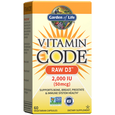 Vitamin Code Raw D3 – 2,000 IU of Whole Food Vitamin D3 (60 Vegetarian Capsules)