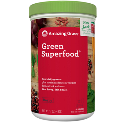Green Superfood Powder - Daily Green Foods, Fruits & Vegetables - Berry (60 Servings)