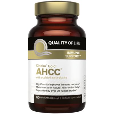 Kinoko Gold AHCC for Immune Support - Double Strength - 500 MG (60  Capsules) by Quality of Life at the Vitamin Shoppe