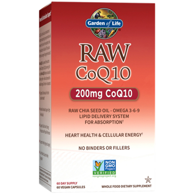 Raw CoQ-10 with Raw Chia Seed Oil and Omegas 3-6-9 - 200 MG (60 Vegetarian Capsules)