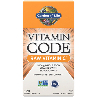 Vitamin Code Raw Vitamin C – 500 MG Whole&nbsp;Food Vitamin C with Bioflavonoids (120 Vegan Capsules)
