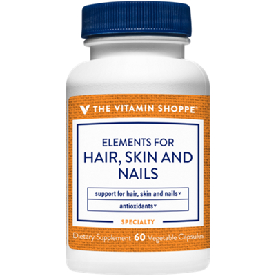 Elements for Hair, Skin and Nails - 500 MG of Keratin Powder (60 Vegetarian Capsules)