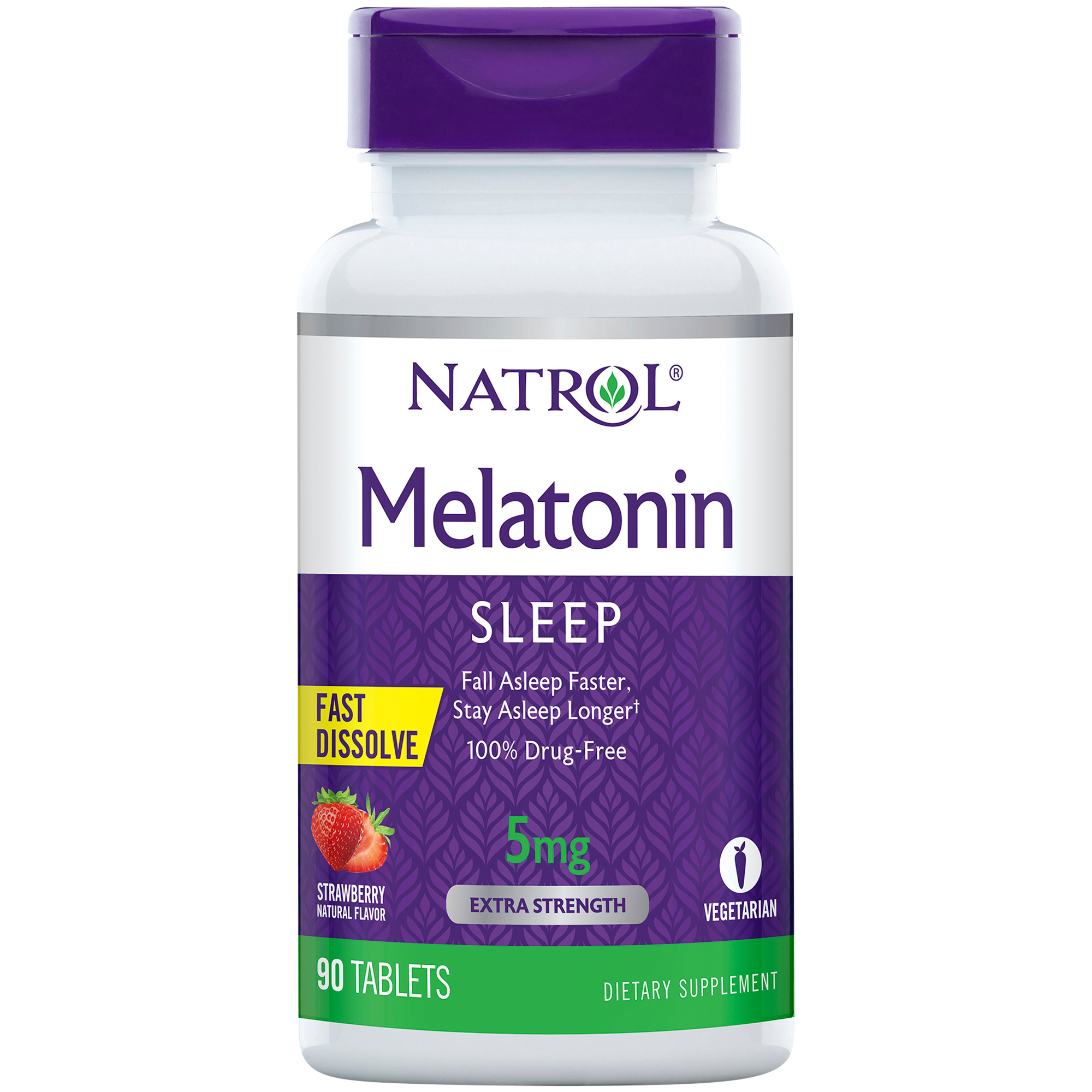 Advanced Melatonin  Fast Dissolve  Strawberry  5 MG 90 Tablets