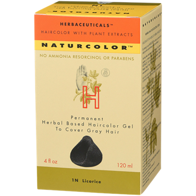 Natural Hair Color - Herbal Based & Permanent - 1N Licorice (4 Fluid Ounces)