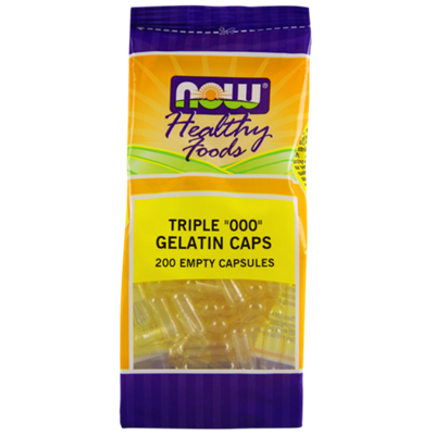 Triple 000 Empty Gelatin Capsules (200 Capsules)