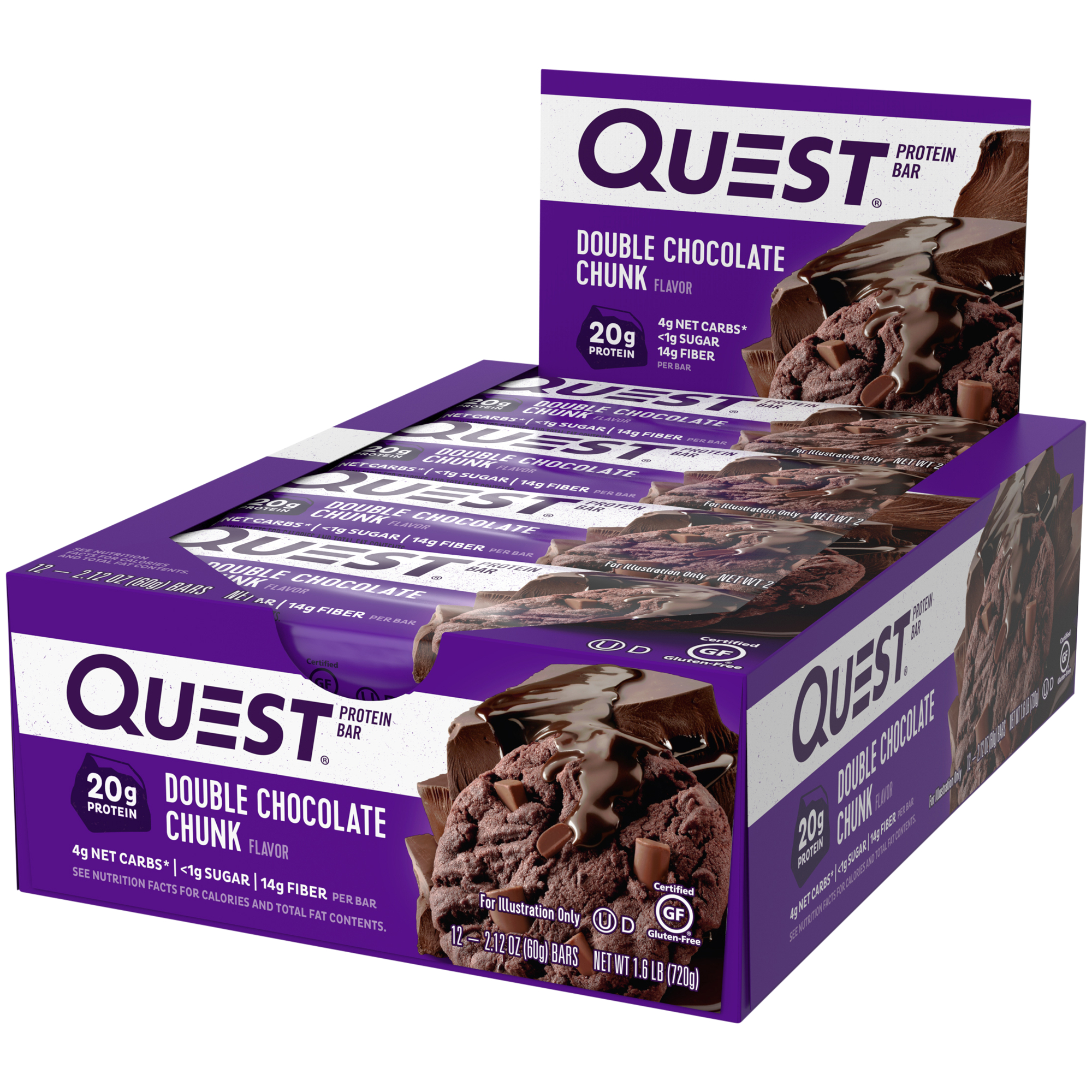 Protein Bar  20g Protein  Double Chocolate Chunk 12 Bars