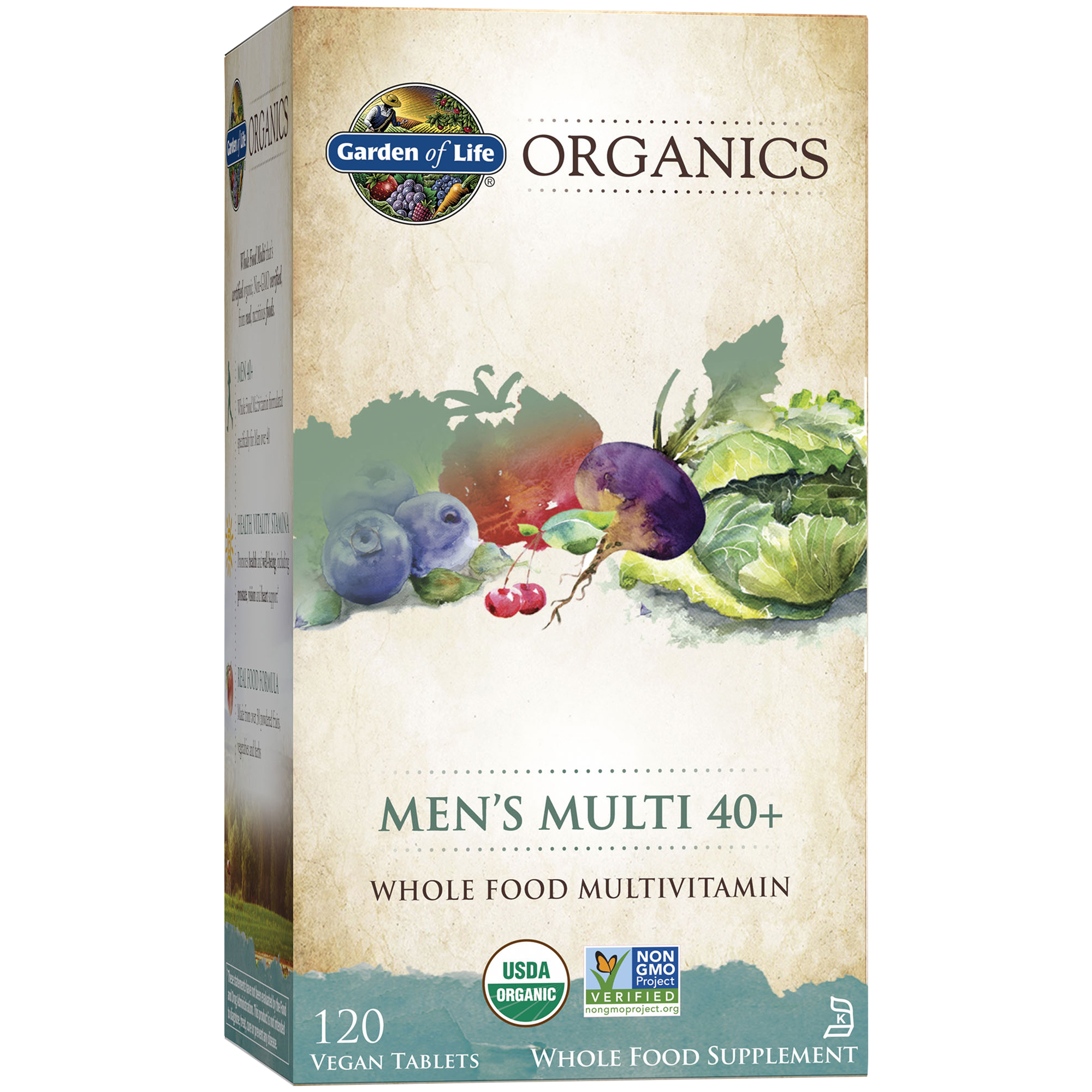 Garden Of Life Organics Men’s Multi 40+ – Whole Food Multivitamin (120 Vegan Tablets)