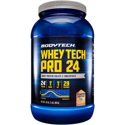 Whey Tech Pro 24 Whey Protein Isolate & Concentrate Powder - Strawberry Shortcake (2 lbs./29 Servings)