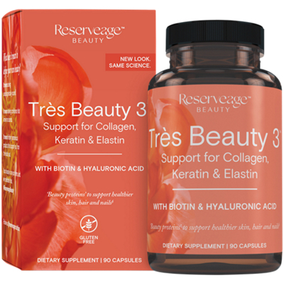 Tres Beauty 3 - Collagen, Keratin & Elastin with Biotin & Hyaluronic Acid (90 Capsules)