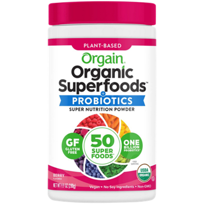 Organic Superfood Powder with 7 Grams of Organic Fiber - Berry (20 Servings)