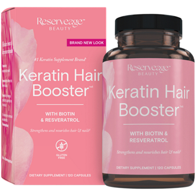 Keratin Hair Booster with Biotin & Resveratrol (120 Capsules)
