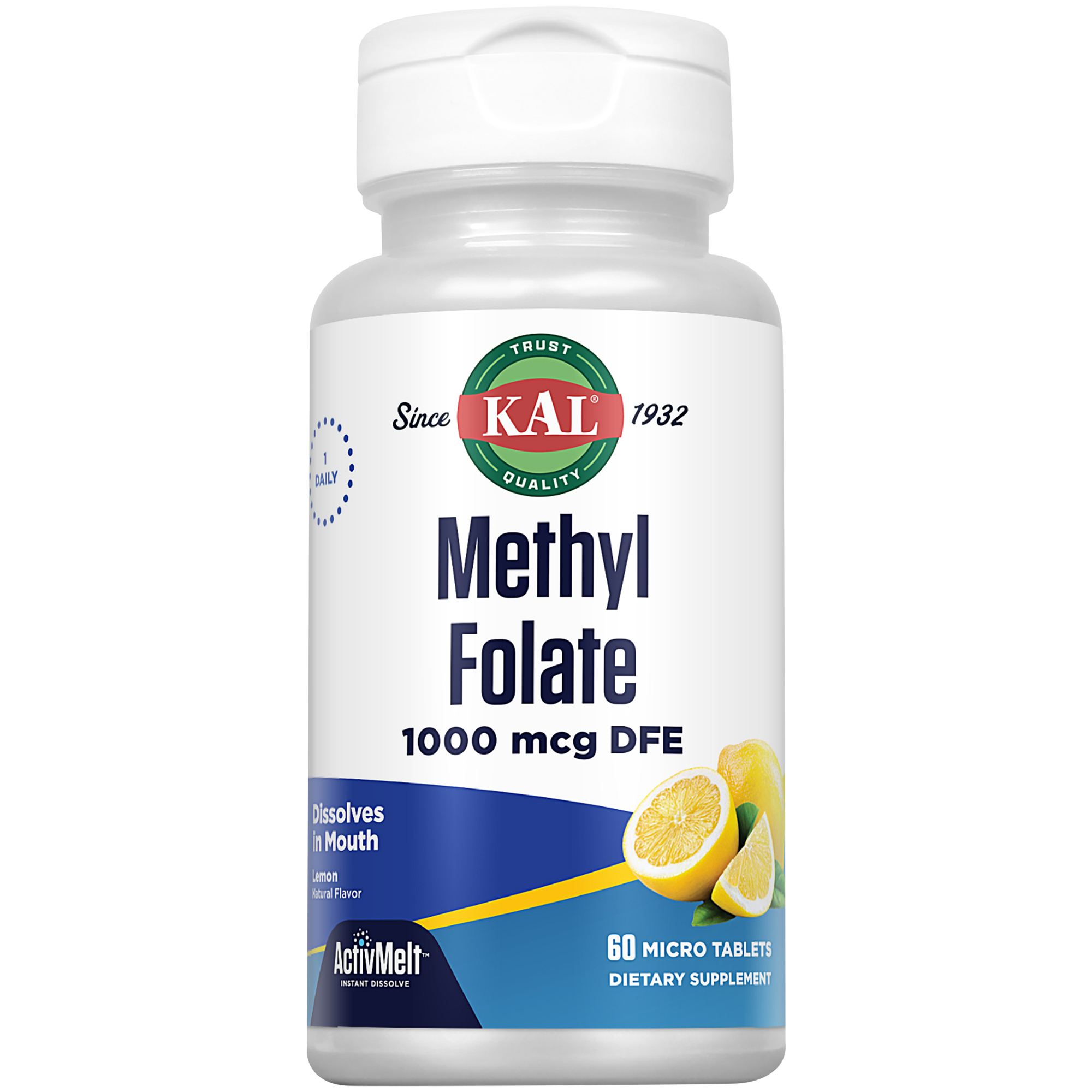 Methyl Folate  Instant Dissolve  Natural Lemon Flavor 60 Micro Tablets