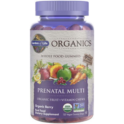 Garden of Life Organics Whole Food Prenatal Gummy Multivitamin - Organic Berry (120 Vegan Gummies)