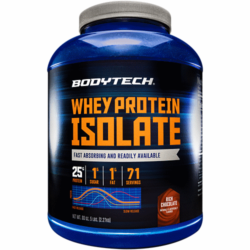 15lbs (3 x 5lbs) BodyTech Whey Protein Isolate (2 flavors)