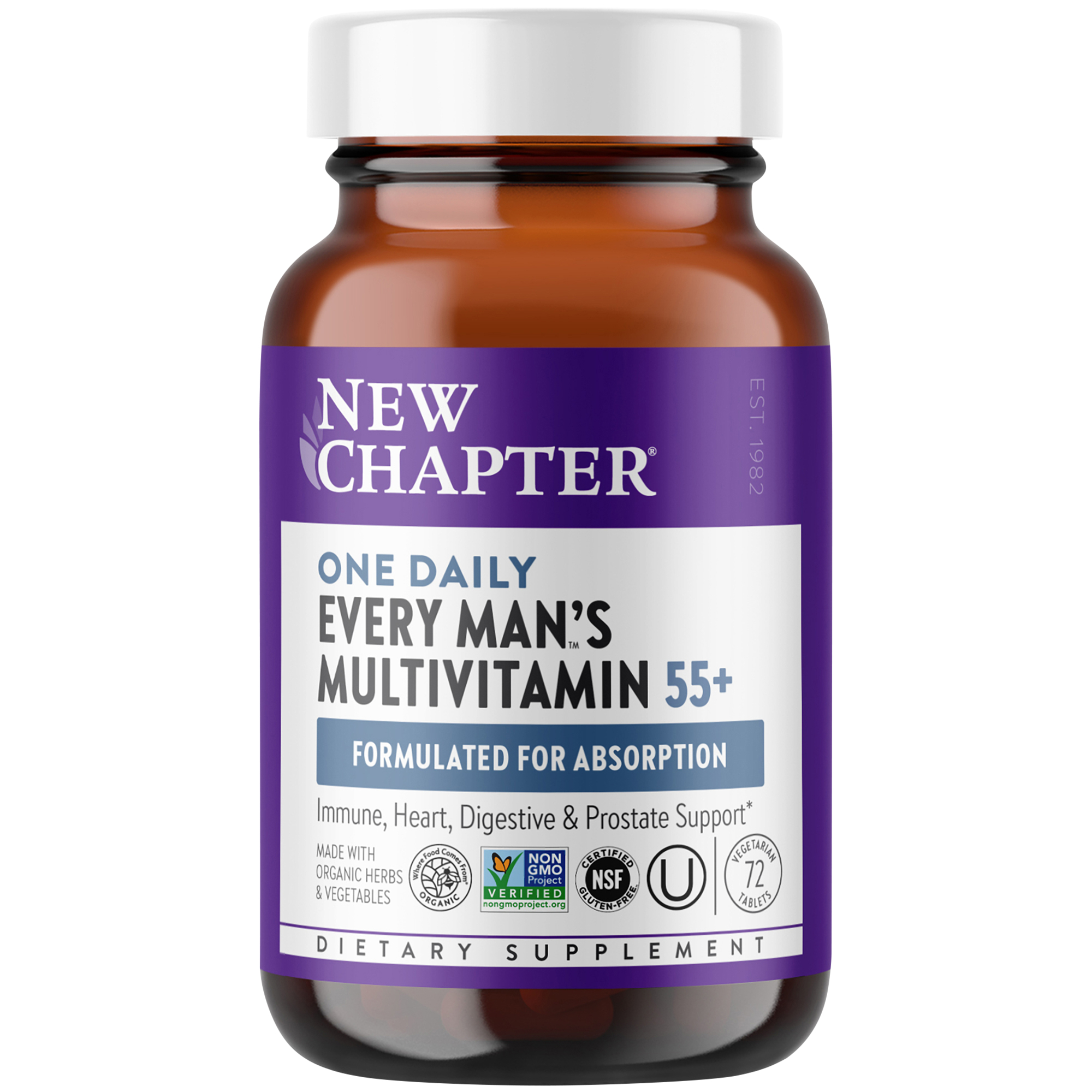 Every Mans Multivitamin One Daily for Men 55  Whole Food Multivitamin with Astaxanthin 72 Vegetarian Tablets