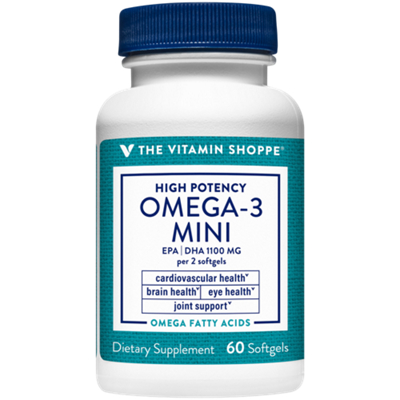 High Potency Omega-3 Fish Oil Minis - EPA 600mg/DHA 500mg - 1,400 MG - Easy-to-Swallow (60 Softgels)