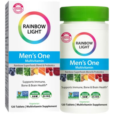 Men s One Multivitamin with Probiotics 120 Tablets by Rainbow