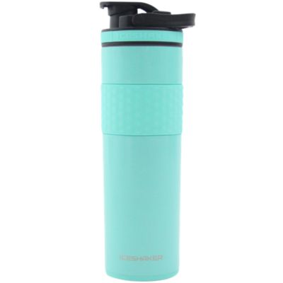 Ice Shaker Double Walled Vacuum Insulated, Skinny Protein Shaker Bottle,  Mint Twist, 20 oz.