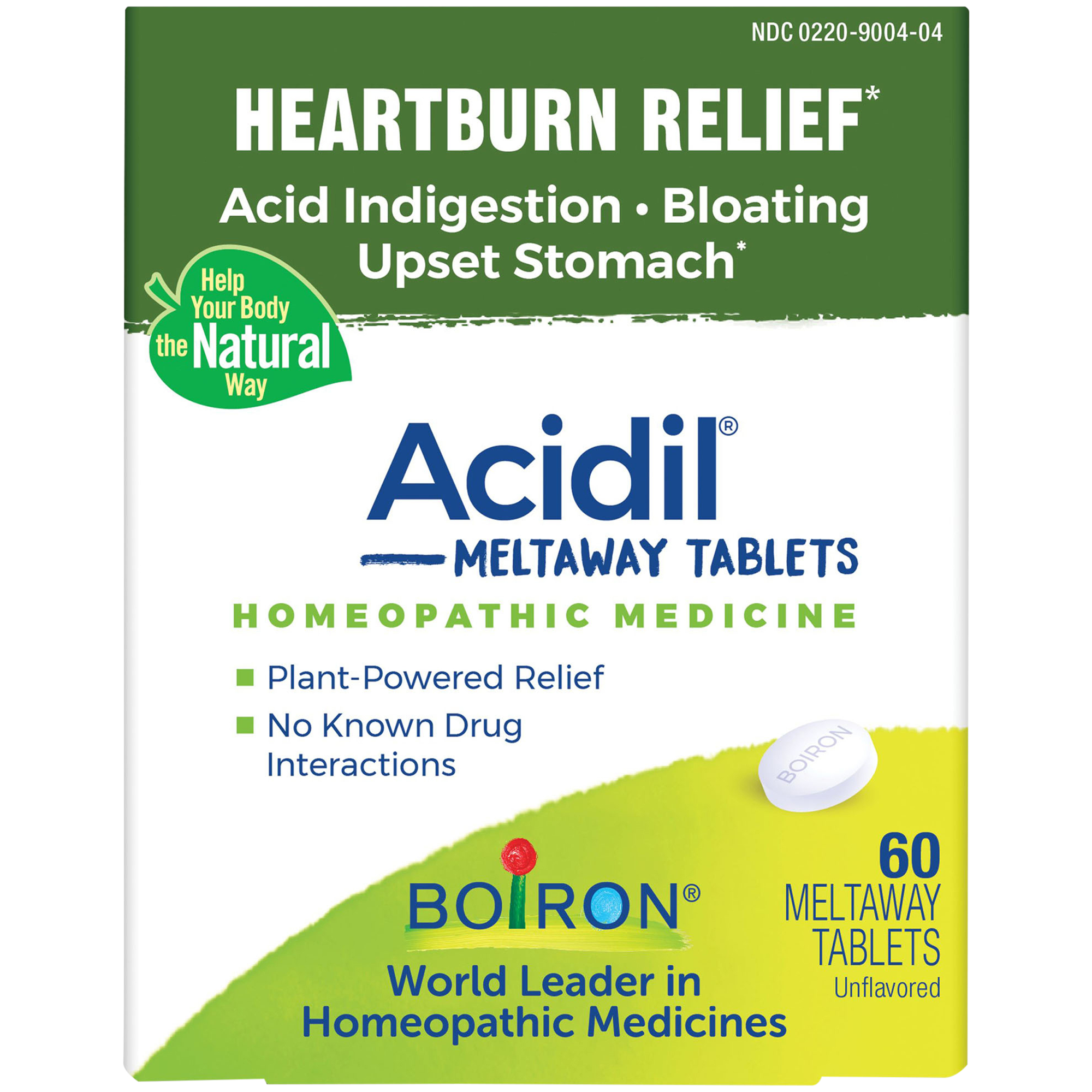 Acidil  Homeopathic Medicine for Heartburn Relief Acid Indigestion  Upset Stomach 60 Meltaway Tablets