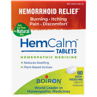 HemCalm – Homeopathic Medicine for Hemorrhoid Relief, Burning, Itching, Pain, & Discomfort (60 Quick-Dissolving Tablets)