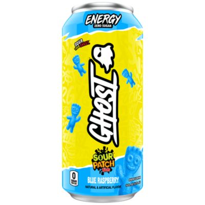 GHOST Energy Drink- Zero Sugar - SOUR PATCH KIDS BLUE RASPBERRY (12 Drinks,  16 Fl Oz. Each) by GHOST Energy at the Vitamin Shoppe