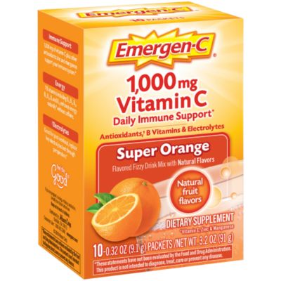 Emergen C 1000 Mg Super Orange 10 Packet S By Alacer At The Vitamin Shoppe