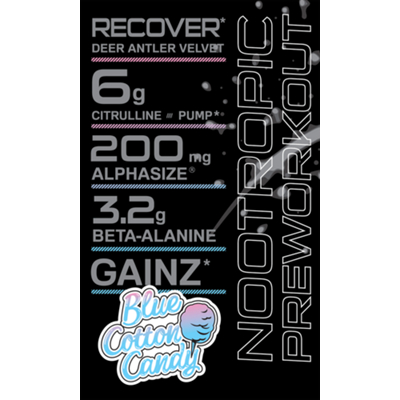 Woke Af Pre Workout Blue Cotton Candy 12 74 Ounces Powder By Bucked Up At The Vitamin Shoppe