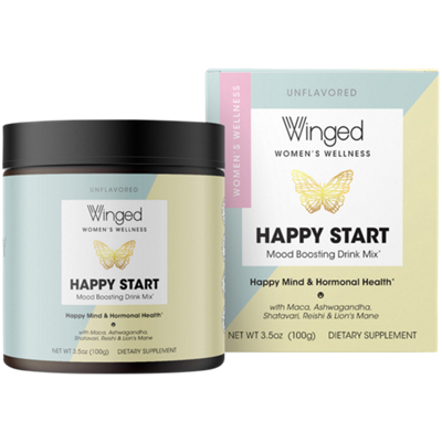 Happy Start Powder - Mood Boosting Drink Mix with Ashwagandha - Unflavored (30 Servings)