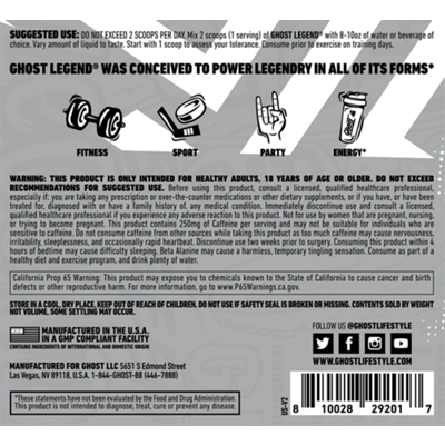 Ghost Legend V2 Sonic Ocean Water 13 7 Ounces Powder By Ghost At The Vitamin Shoppe