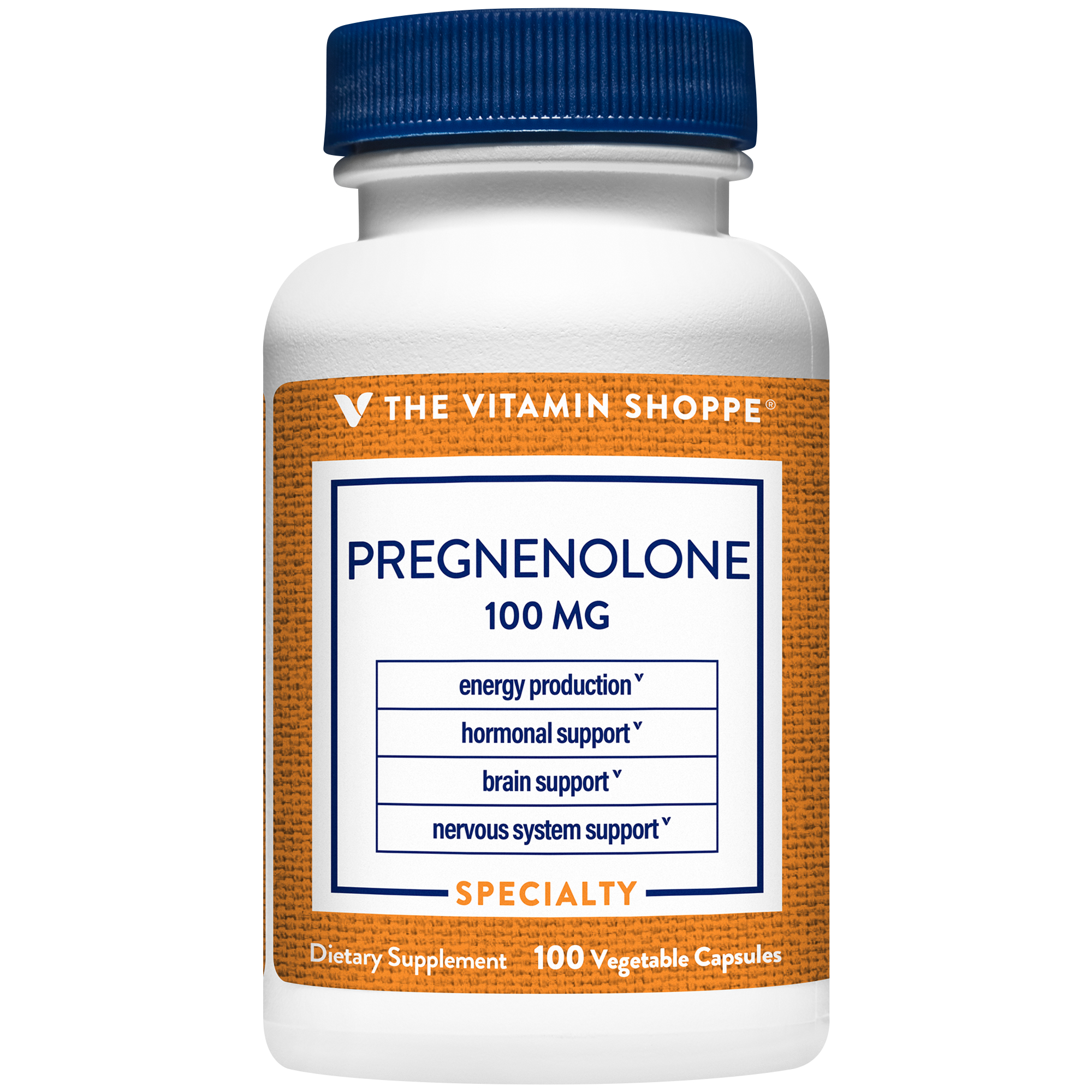 Pregnenolone  Hormonal Support  100 MG 100 Vegetarian Capsules