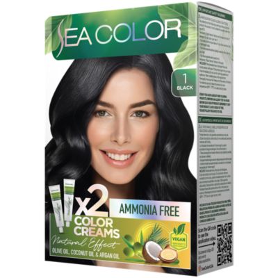 Natural Effect Hair Dye Kit - Permanent Color & Ammonia Free - Black (1  Kit) by Sea Color at the Vitamin Shoppe