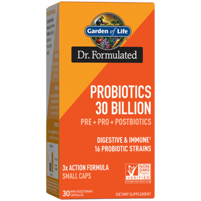 Dr. Formulated Probiotics – Digestive & Immune Health – 30 Billion CFU (30 Mini Vegetarian Capsules)