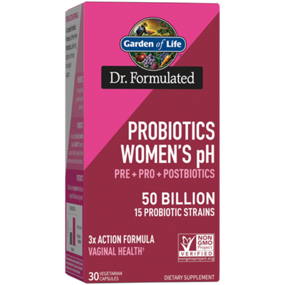 Dr. Formulated Probiotics Women's pH – Supports Vaginal Health – 50 Billion CFU (30 Vegetarian Capsules)